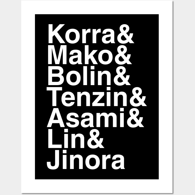 Legend Of Korra Helvetica List Wall Art by DennisMcCarson